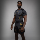 Рашгард -  Venum Serpenti Short Sleeve Rashguard - Black/Silver/Gold​